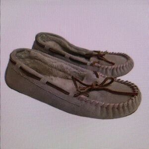 Men's Gray Moccasin Slippers